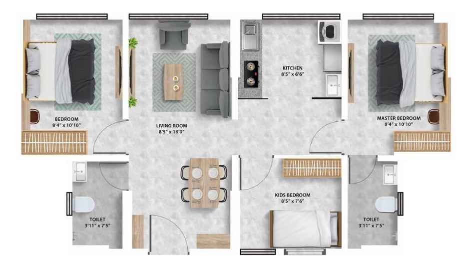 Magus-City-1-BHK-Unit-Plan