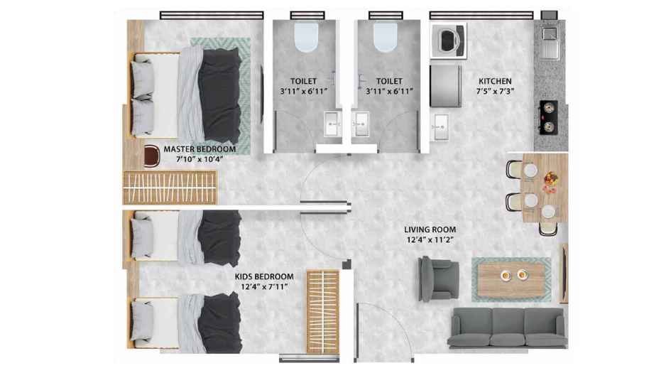 Magus-City-1-RK-Floor-Plan-Jodi-Unit